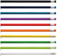Lápis com borracha colorida. AVM Brindes
		 