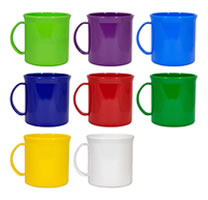 Caneca plástica PS cristal. 
Com 400ml. Coloridas. AVM Brindes